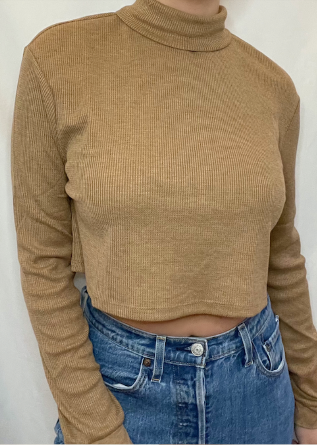 Waffle-Knit Turtleneck